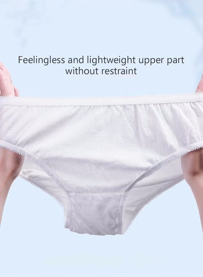 QZ 10 Pack Set Women's Disposable Briefs Pregnant Confinement Postpartum Sterile High Stretch Panties Mid-waist Hygiene Soft Underpants Individual Package Underwear White  - Image 5