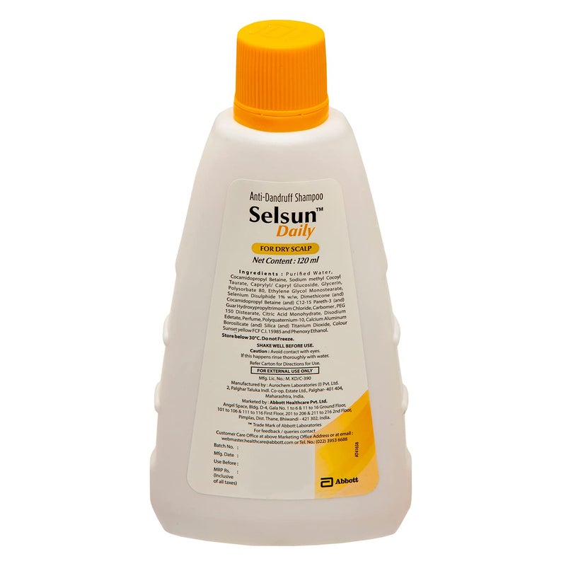 Selsun Daily Anti Dandruff Shampoo Clears away dandruff flakes Relieves from dandruff related itching Conditions hair 120ml - Image 3
