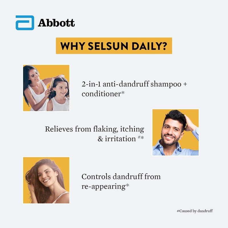 Selsun Daily Anti Dandruff Shampoo Clears away dandruff flakes Relieves from dandruff related itching Conditions hair 120ml - Image 4