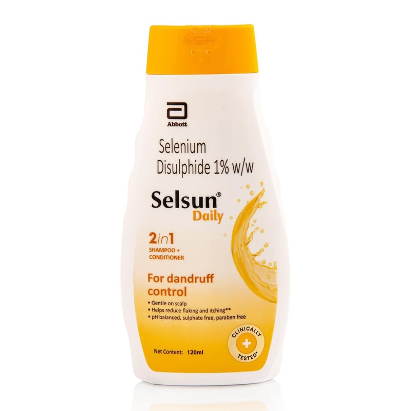 Selsun Daily Anti Dandruff Shampoo Clears away dandruff flakes Relieves from dandruff related itching Conditions hair 120ml - Image 1