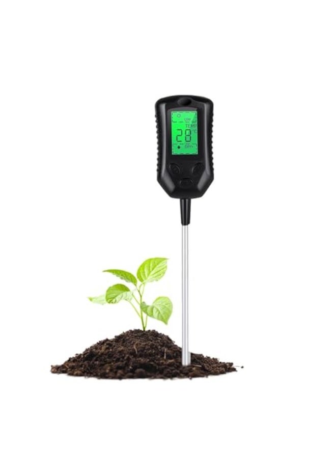 Generic KASTWAVE Soil Tester, 4-in-1 Soil Moisture Meter Digital, PH Meter/Soil Moisture/Plant Temperature/Sunlight Intensity, for Garden, Lawn, Plant Care, Farm and Indoor Outdoor Plants  - Image 1