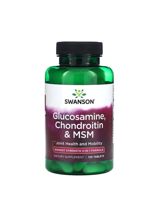 SWANSON Glucosamine, Chondroitin & MSM, 120 Tablets 