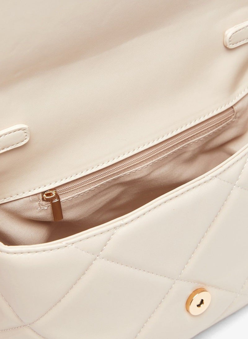 Flora Bella Quilted Satchel Bag with Detachable Strap and Button Closure - Image 4