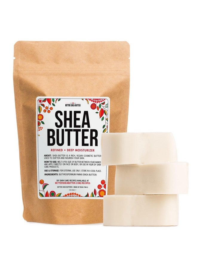 Better Shea Butter Refined Shea Butter Unscented - 100% Pure African Shea Butter for Hair & Dry Skin - Shea Butter Soap Base - Face & Body Moisturizer, for DIY Whipped Body Butter & Lip Balm 8 oz Bar - Image 1