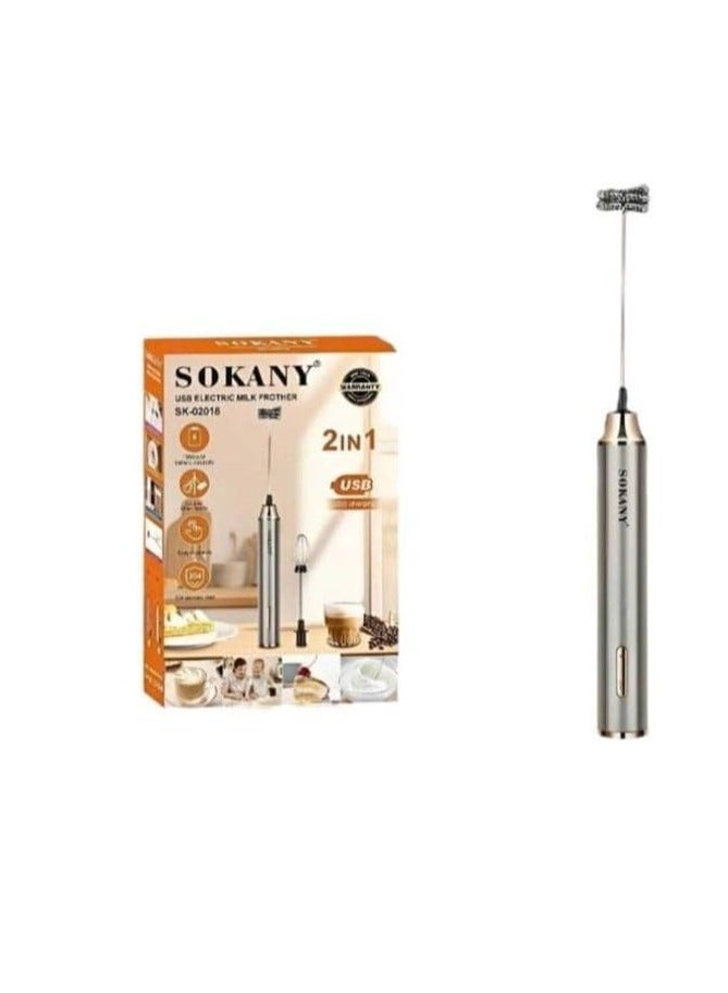 sokany 2 IN 1 USB Rechargeable Milk Frother & Egg Beater(sk-02018)