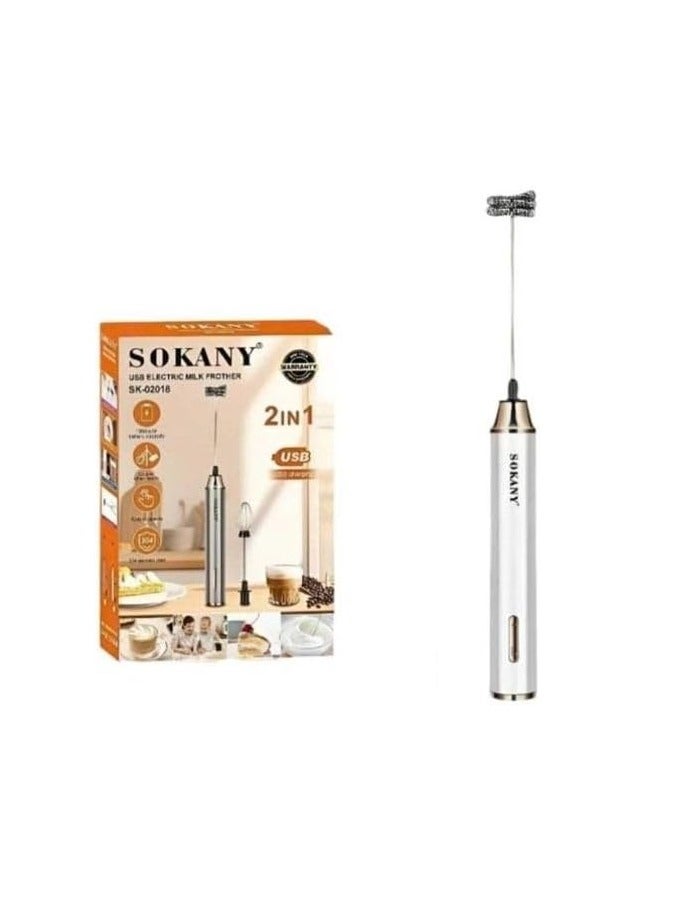 sokany 2 IN 1 USB Rechargeable Milk Frother & Egg Beater(sk-02018)