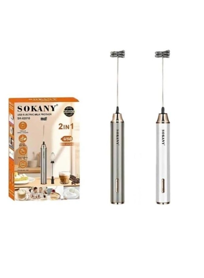 sokany 2 IN 1 USB Rechargeable Milk Frother & Egg Beater(sk-02018)