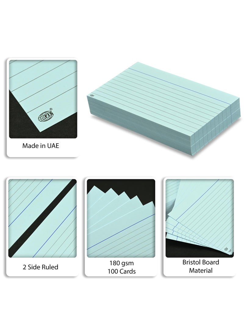 FIS بطاقات تسجيل FIS® المقسمة أو بطاقات الفهرسة، الحجم: 5"x3" بوصات (127x76 مم)، مقسمة من الجانبين، 180 جرام/متر مربع، 100 ورقة لكل عبوة، عبوة من 3 قطع، لون أزرق-FSIC53-180BL-3 - Image 5