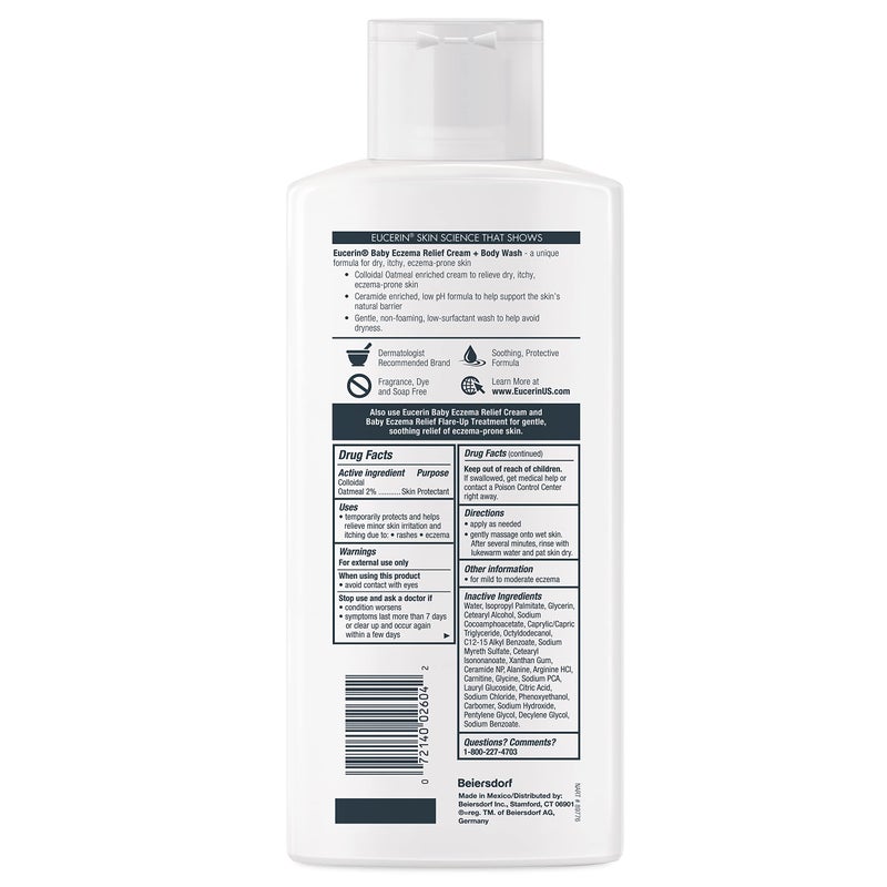 يوسيرين Baby Eczema Relief Cream and Body Wash (13.5 Fl Oz) + Baby Eczema Cream (8 Oz), Fragrance Free Skin Care Set with Colloidal Oatmeal (Skin Protectant) - Image 3