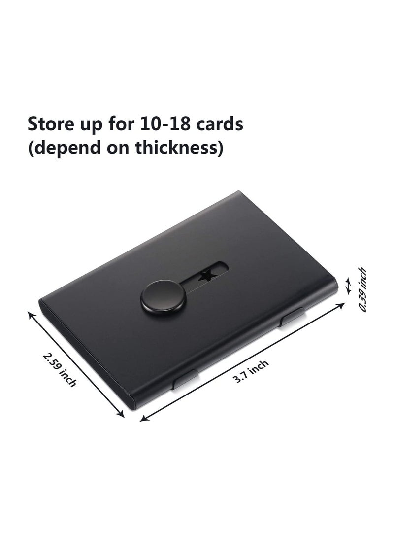 SYOSI Business Card Holder, Thumb-Drive Business Card Case, Slide Out Business Card Holders, Stainless Steel Card Holder Card Case, Excellent Design for Men and Women, 2 Pack  - Image 4
