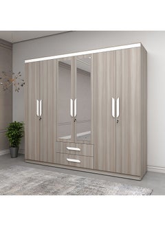 Newport 6-Door Wardrobe with 2 Drawers and Mirrors 55 x 210 x 240 cm - pzsku/Z6CEB80F552264DA51937Z/45/_/1703407143/03ee88a4-e49f-46c7-9fed-0455971a6452