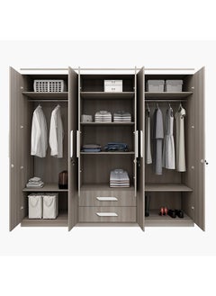 Newport 6-Door Wardrobe with 2 Drawers and Mirrors 55 x 210 x 240 cm - pzsku/Z6CEB80F552264DA51937Z/45/_/1703407145/57274c78-3359-48f4-9d31-0235f41c6fe7