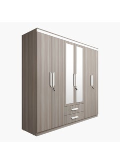 Newport 6-Door Wardrobe with 2 Drawers and Mirrors 55 x 210 x 240 cm - pzsku/Z6CEB80F552264DA51937Z/45/_/1703407146/adb84911-065a-46c7-8129-f90e526da003