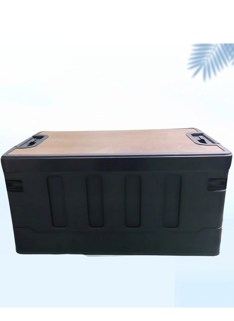 Manful Outdoor Camping Folding Storage Box 60L, Collapsible Storage Box Black, Crates Plastic Storage Box Container Stackable Folding Utility Crates, Cooler Box, Storage Case  - Image 1