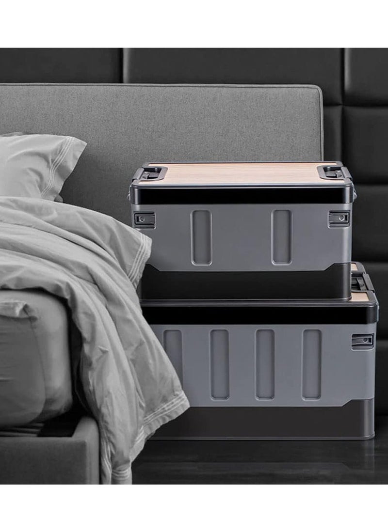 Manful Outdoor Camping Folding Storage Box 60L, Collapsible Storage Box Black, Crates Plastic Storage Box Container Stackable Folding Utility Crates, Cooler Box, Storage Case  - Image 3