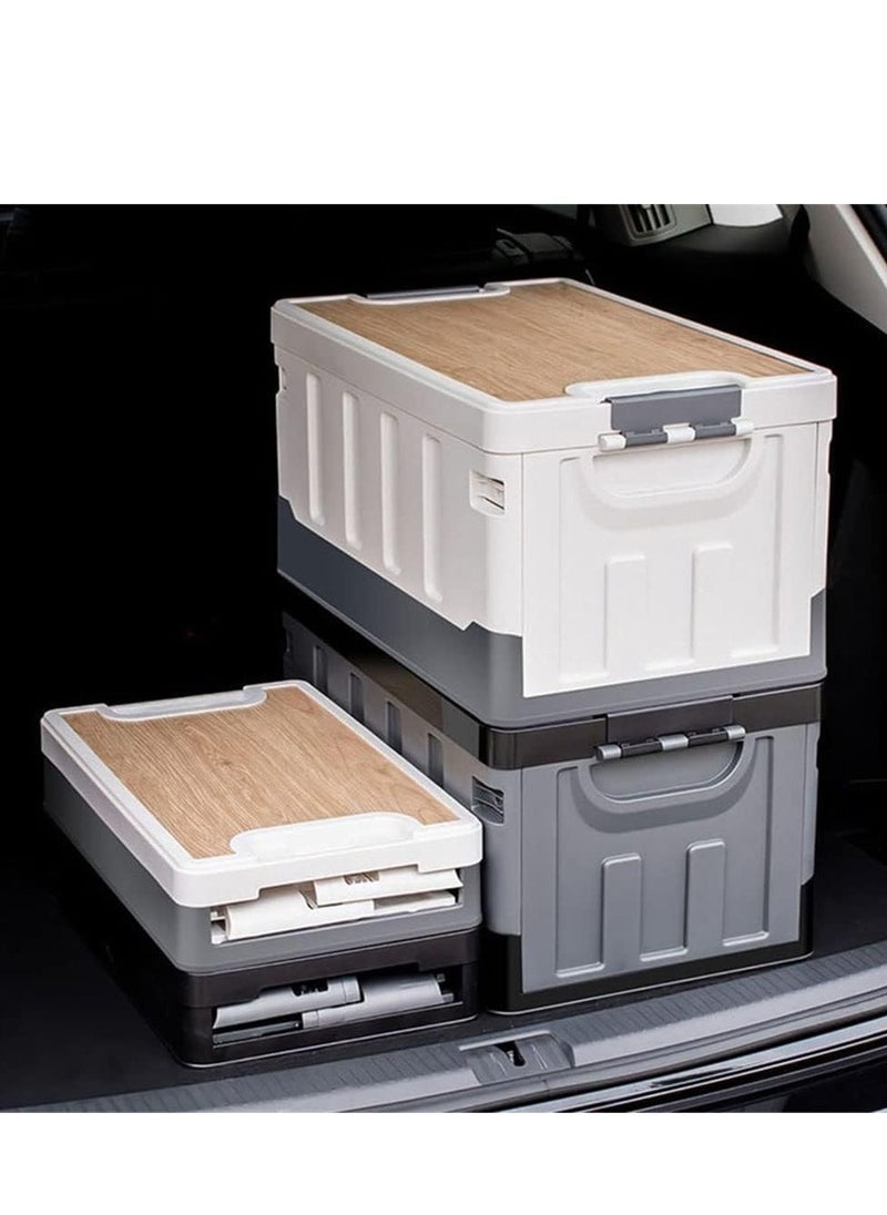 Outdoor Camping Folding Storage Box 60L, Collapsible Storage Box Black, Crates Plastic Storage Box Container Stackable Folding Utility Crates, Cooler Box, Storage Case