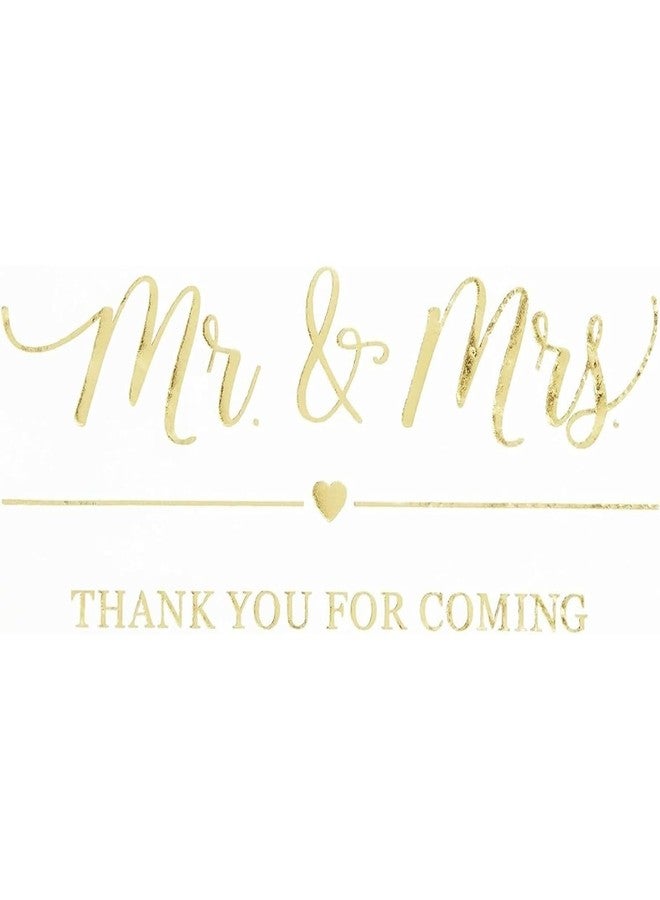 Sparkle and Bash Mr & Mrs Gold Beverage Napkins - 5 x 5 in folded (10 x 10 In unfolded), White & Gold, 100 Pack, 3-Ply - Wedding Reception & Bridal Shower - Image 5