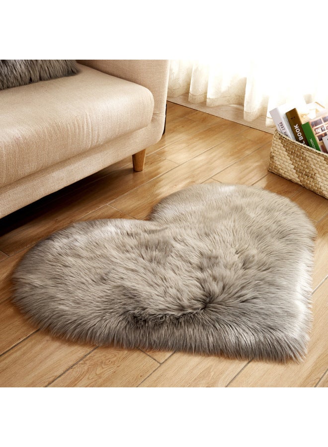 Heart Shaped Plush Anti-Slip Floor Mat, 2 Pack Wool-Like Cozy Soft Home Decor Carpet for Living Room Bedroom Indoor Use - Image 2