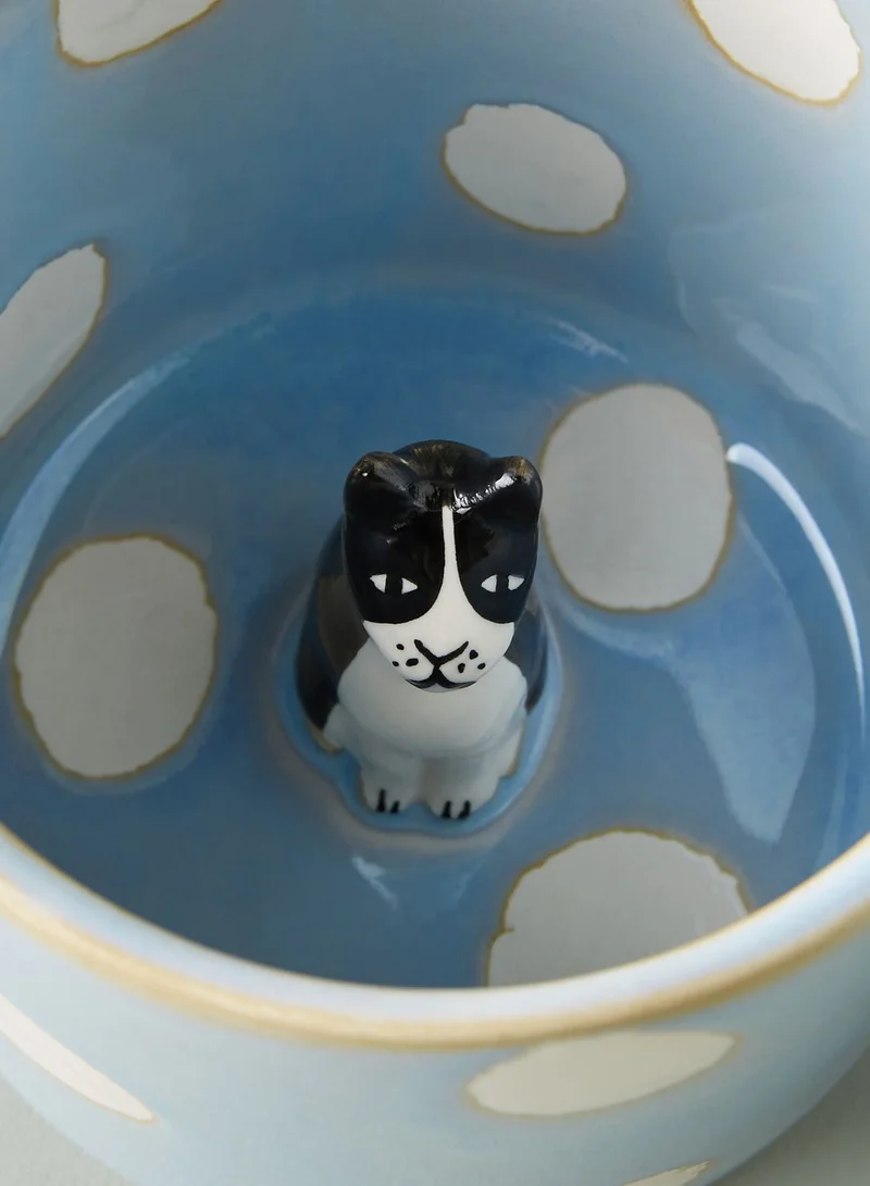 Anthropologie Home Peeping Cat Print Mug