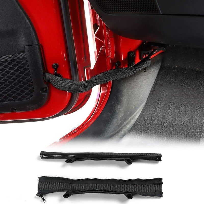 JeCar for Jeep Door Straps Heavy Duty Strong Door Limit Check Strap with Zipper for 20072024 Jeep Wrangler JK JKU JL JLU Gladiator JT Black