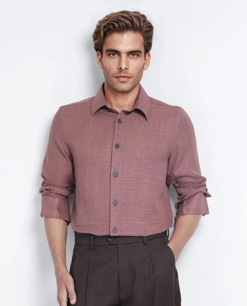 Rare Rabbit Men's Relaxed Fit Plain Shirt