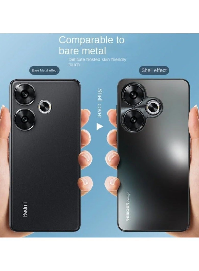 general Case Compatible with Xiaomi Poco F6 5G, Matte Acrylic Back Cover Metal Camera Protection Anti-Fingerprint Hard PC Shockproof Cover for Poco F6/Redmi Turbo3 - Image 2