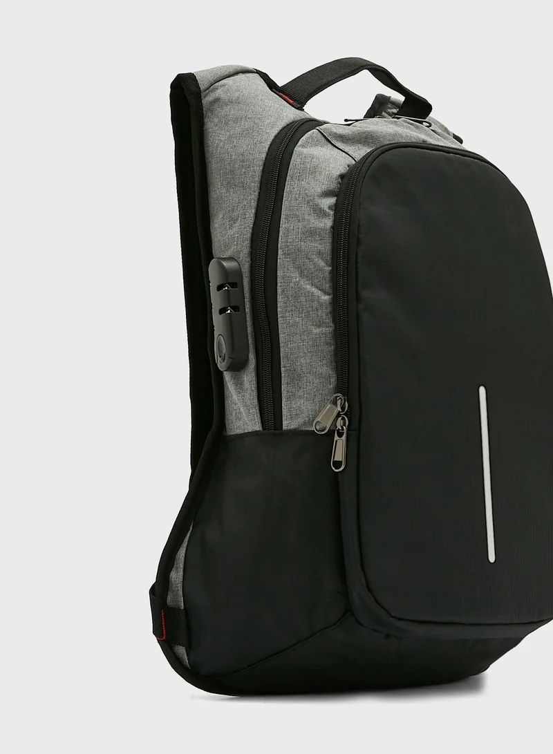Robert Wood Backpack With Laptop Partition And Sub Port