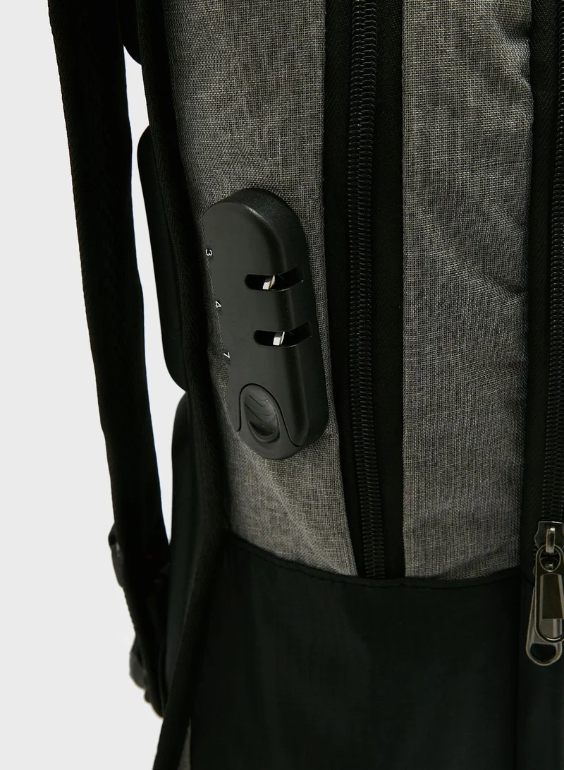 Robert Wood Backpack With Laptop Partition And Sub Port