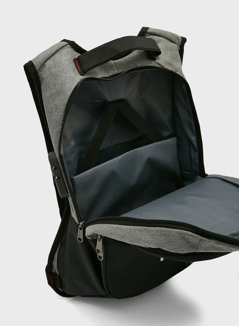 Robert Wood Backpack With Laptop Partition And Sub Port
