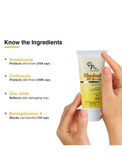FIXDERMA Shadow Sunscreen Spf 30+ Pa+++ Gel|Sunscreen For Oily Skin, Body&Face|Sun Screen Protector Spf 30|Broad Spectrum Sunscreen For Uva&Uvb Protection|Women & Men|Non Greasy&Water Resistant-40Gm  - Image 3