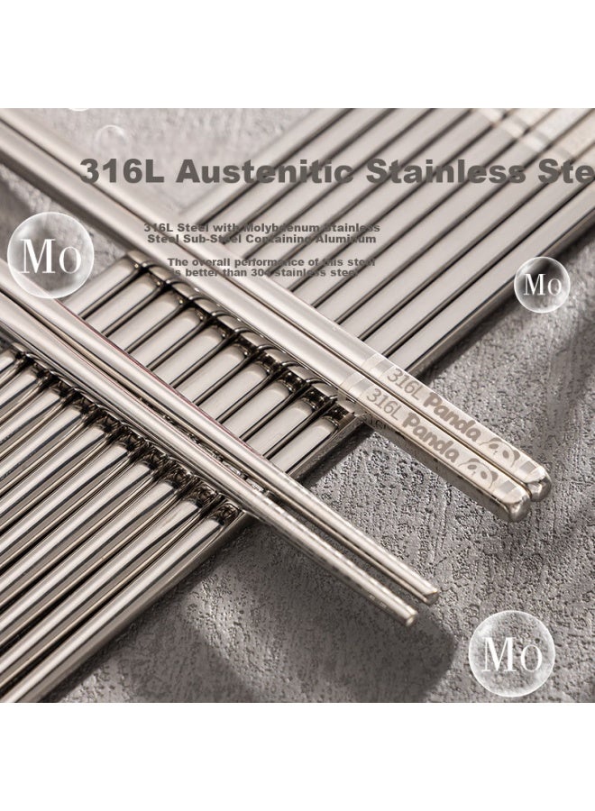 GRASEY Guangyi 316l Stainless Steel Chopsticks Non-slip Anti-mold Household Public Chopsticks Tableware Panda Round Chopsticks 10 Pairs Set Gy1363  - Image 2