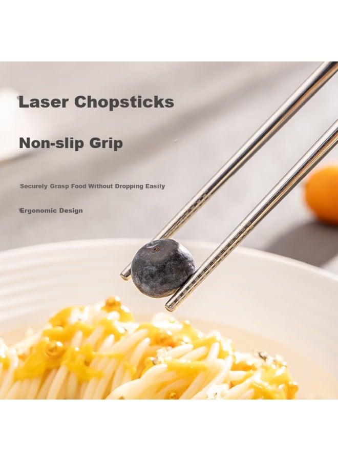 GRASEY Guangyi 316l Stainless Steel Chopsticks Non-slip Anti-mold Household Public Chopsticks Tableware Panda Round Chopsticks 10 Pairs Set Gy1363  - Image 5
