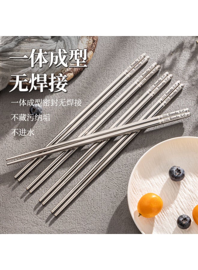 GRASEY Guangyi 316l Stainless Steel Chopsticks Non-slip Anti-mold Household Public Chopsticks Tableware Panda Round Chopsticks 10 Pairs Set Gy1363  - Image 4