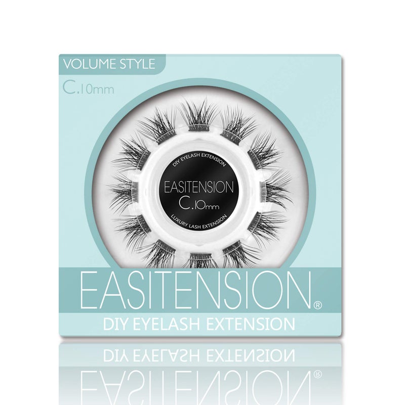 DIY Eyelash Extension 3D Effect Individual Glue Bonded Lash Clusters Volume Lashes Set Home Eyelash Extension D curl Lashes Pack 10MMVolume