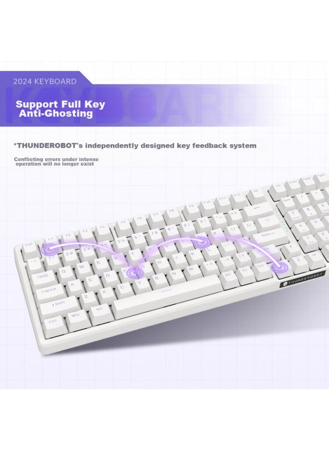 Thunderobot K98 Future White, Customizable Mechanical Keyboard, Wired Gasket Structure Mechanical Keyboard, Wired E-sports Gaming And Office Keyboard, Blue Switch - Image 1