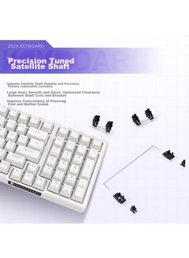 Thunderobot K98 Future White, Customizable Mechanical Keyboard, Wired Gasket Structure Mechanical Keyboard, Wired E-sports Gaming And Office Keyboard, Blue Switch - Image 3