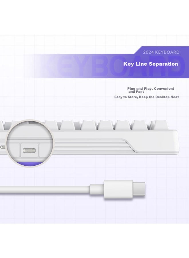 Thunderobot K98 Future White, Customizable Mechanical Keyboard, Wired Gasket Structure Mechanical Keyboard, Wired E-sports Gaming And Office Keyboard, Blue Switch - Image 2