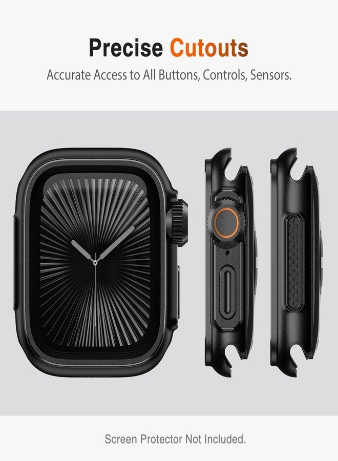 ULTIMAL Metal Case Compatible with Apple Watch Series 11/10 46mm with Back Cover, Military Grade Shockproof Protective Case, Rugged Cover for iWatch 46mm (Black) - Image 5