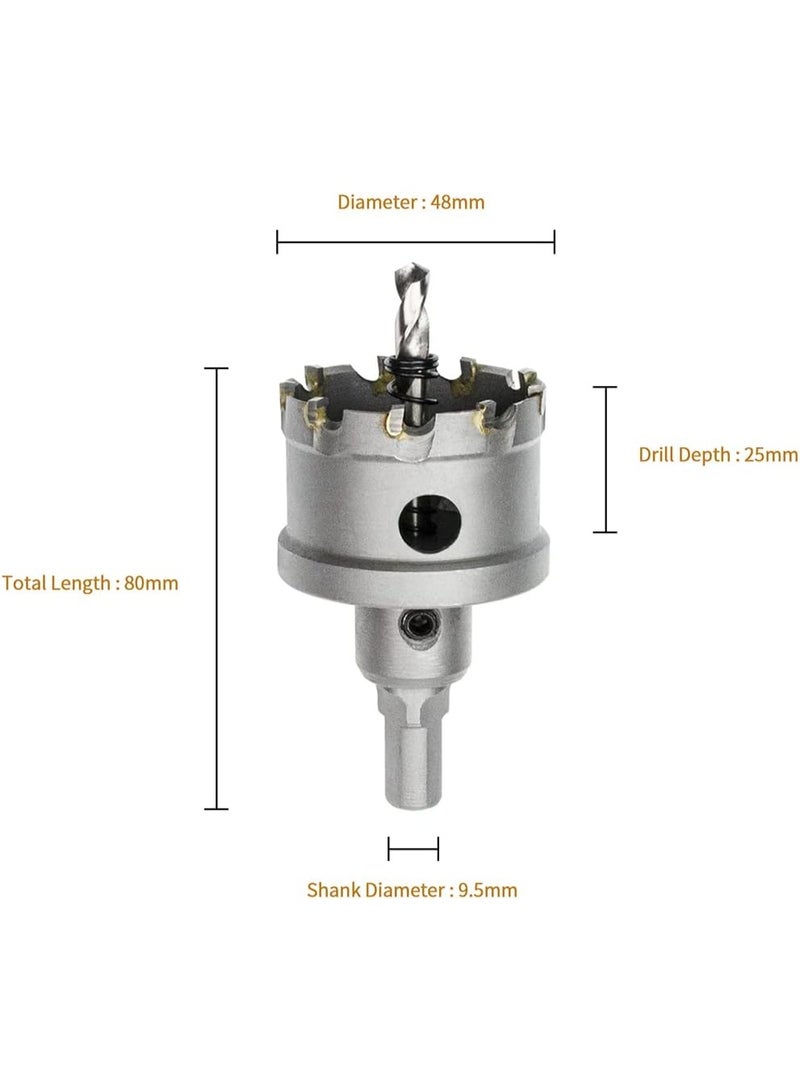 RNS TCT Hole Saw ECO 48 mm, TCT Metal Core Cutter with Pilot Drill, Arbor and Hex Key for Precision Steel, Sheet Metal and Industrial Drilling - Image 3