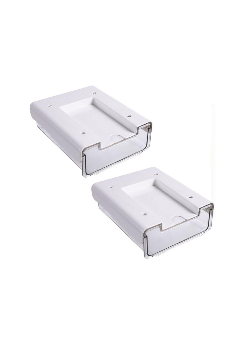 Generic 2PCS Self Adhesive Under Desk Drawers, Hidden Invisible Drawer for Student Study Table, Desk Pencil Storage Box Case, Attachable Pen Holder, No Drill Drawer Organizer for Office School (L)  - Image 1