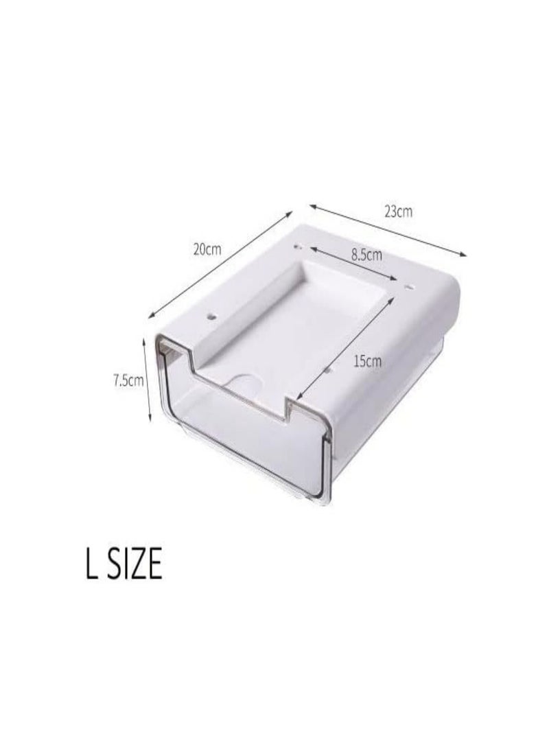 Generic 2PCS Self Adhesive Under Desk Drawers, Hidden Invisible Drawer for Student Study Table, Desk Pencil Storage Box Case, Attachable Pen Holder, No Drill Drawer Organizer for Office School (L)  - Image 2