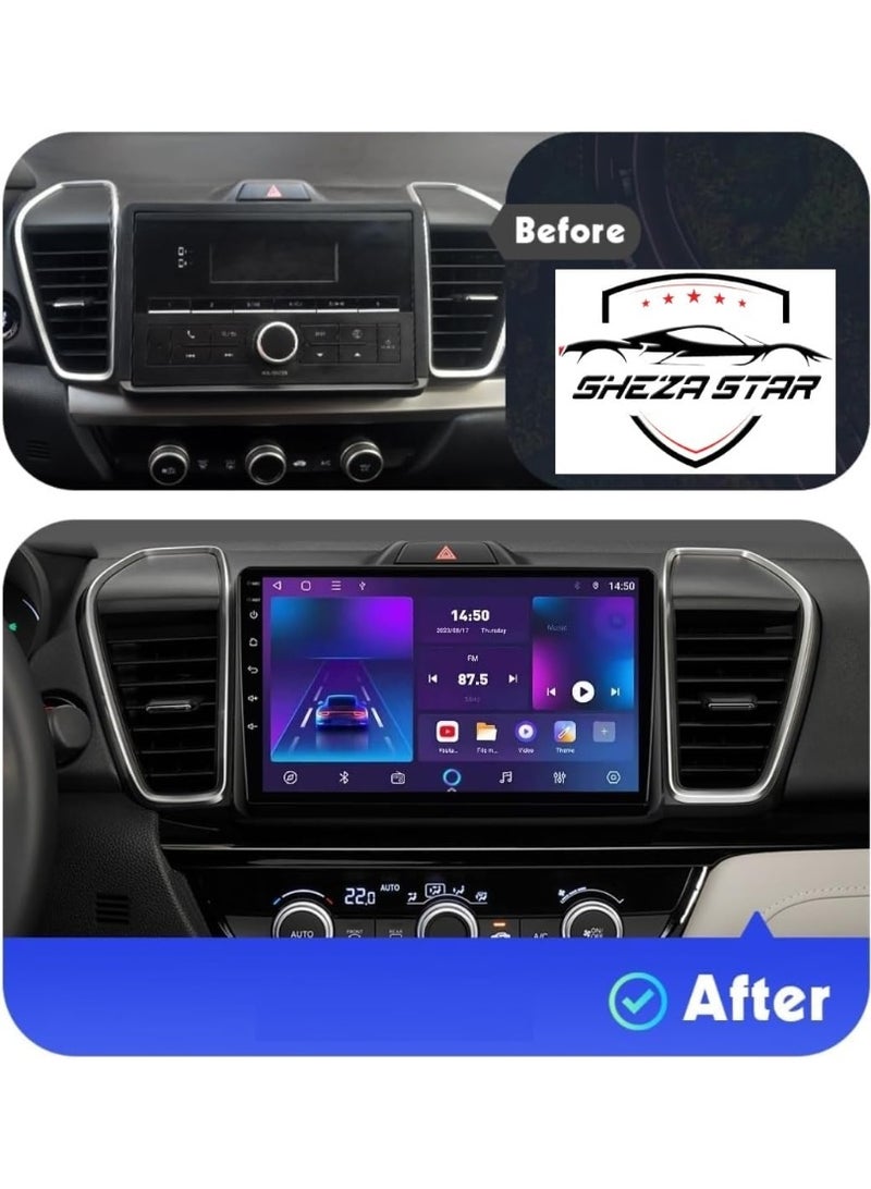 SHEZA STAR Android Car Stereo for Honda City 2020-2024 4GB RAM 32GB ROM Support Carplay, M-Link Wi-Fi BT, Radio GPS, 9 Inch IPS Touch Screen with AHD Camera Included - Image 2