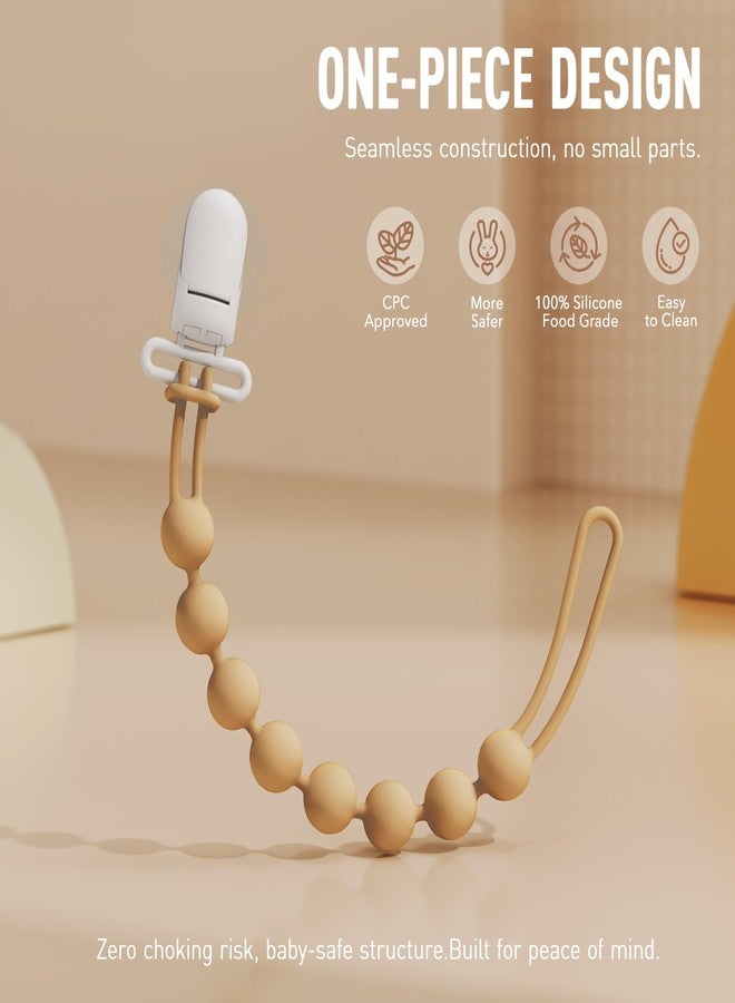 Cuddle Campus Silicone Pacifier Clip Holder with One Piece Design, Pack of 5 Soft Flexible Binky Clips for Baby Boy and Girl Set 1((3M+ Plastic Clip) - Image 3