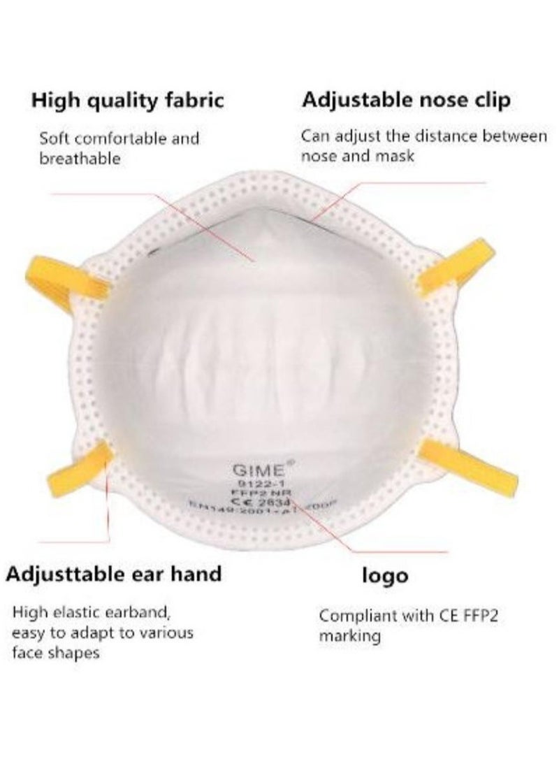 Vitacelli 10-Piece 5 Layer FFP2 Protective Respirator Cup Mask WHITE Color  - Image 3
