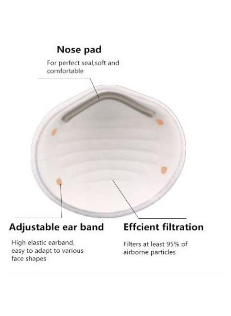 Vitacelli 10-Piece 5 Layer FFP2 Protective Respirator Cup Mask WHITE Color  - Image 2