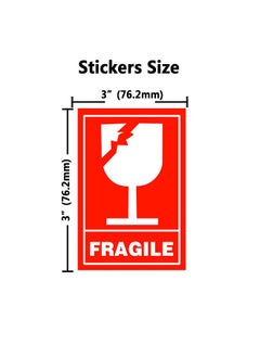 Top label Fragile Stickers,Glass Stickers,Handle With Care Shipping Stickers,Mailing Postage Parcel Stickers,2X3 Inch,300 Pcs Per Roll  - Image 2