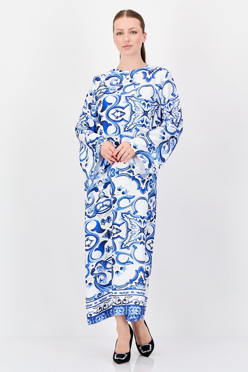 bebe Women Allover Print Midi Dress, Multicolor - Image 1