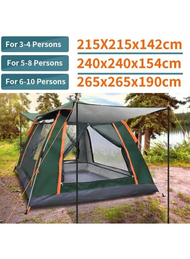 4-10 Person Automatic Pop-Up Camping and Beach Tent with UV Protection - Blue - Image 5