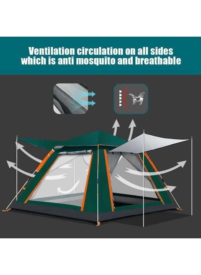 4-10 Person Automatic Pop-Up Camping and Beach Tent with UV Protection - Blue - Image 3
