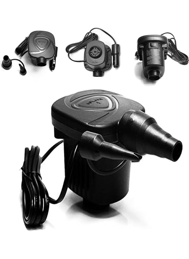 ADAK Portable Electric Air Blower Pump – 12V Car Lighter Inflator for Beds, Toys, Swimming Rings, and Boats with 3 Nozzles – Compact and Lightweight (HT-187A) - Image 1